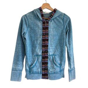 ROXY BLUE MULTICOLOR HOODED JACKET ZIP UL GIRLS SIZE XL